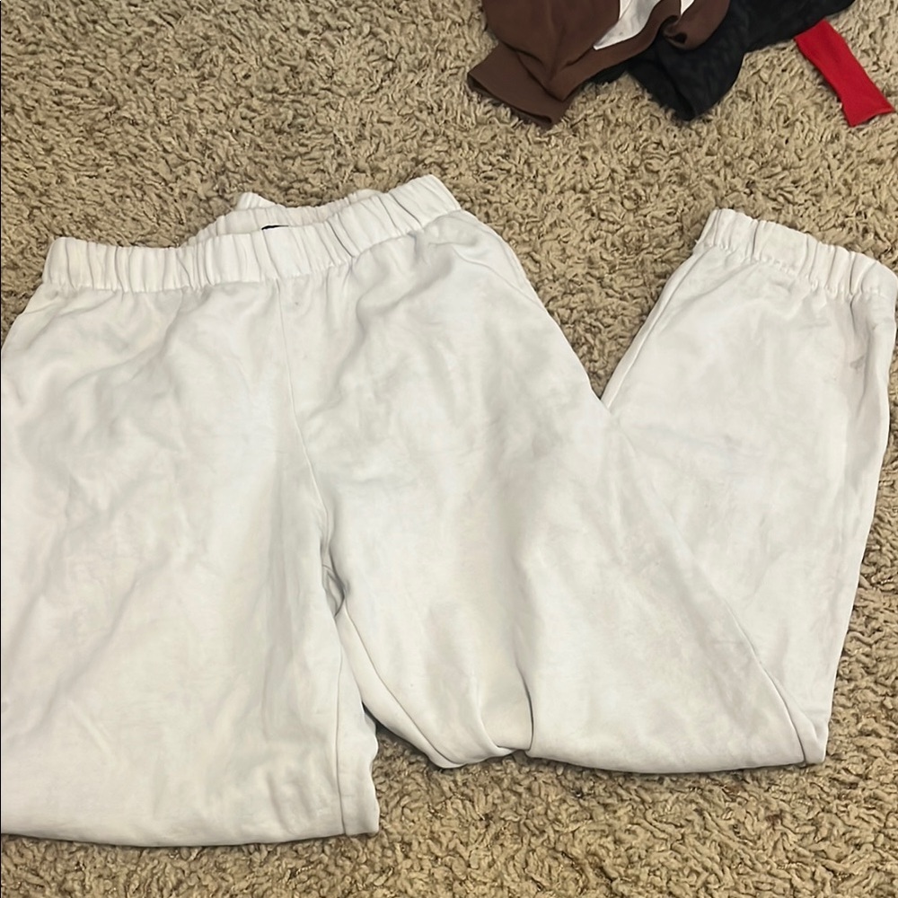 Brandy Melville White Rosa Sweats